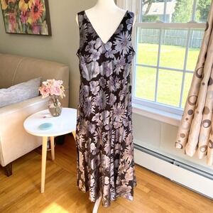 VTG Y2K Bella Blue Plus Size 16 Beaded Floral Midi Dress‎ Fairycore Whimsigoth